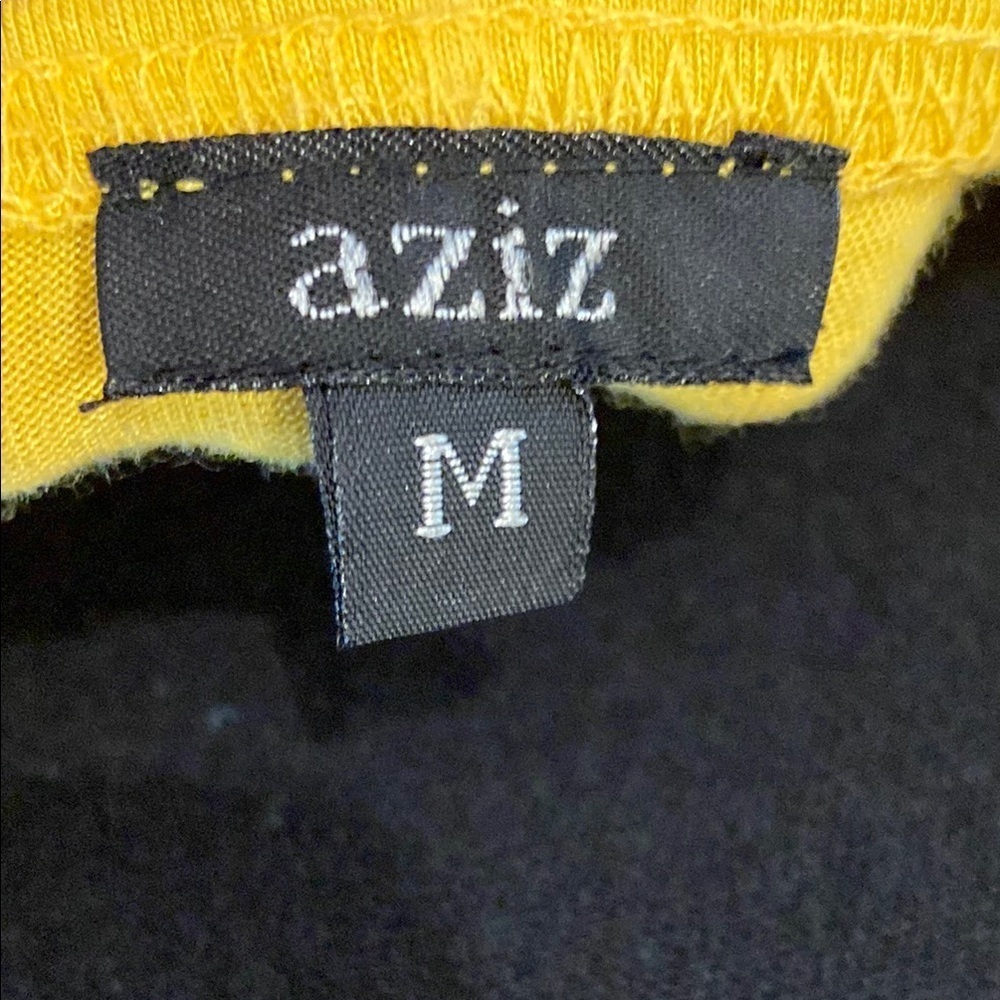 Aziz Yellow Ruffled Women's Top Size M - Picture 6 of 7